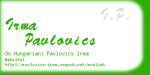 irma pavlovics business card